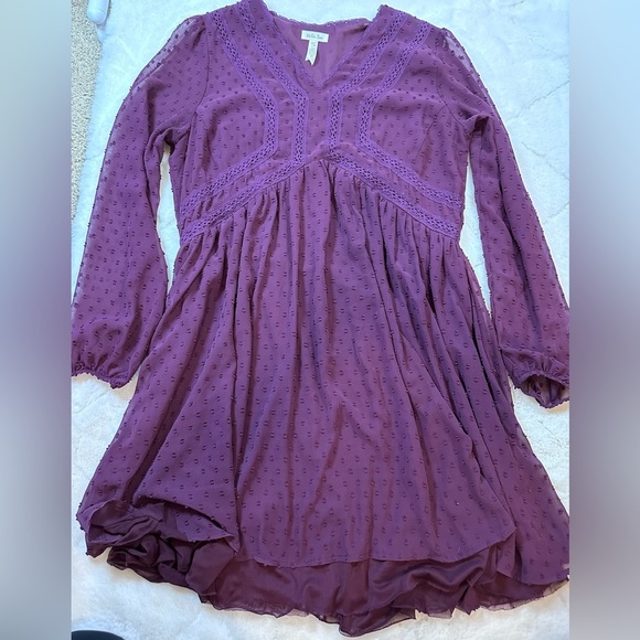 Matilda Jane purple Plum polka dot Dress Small - Picture 2 of 8